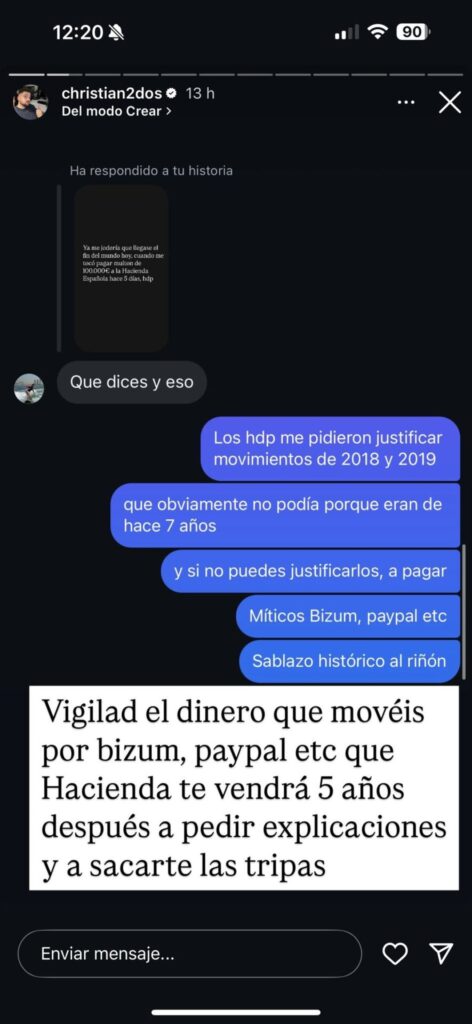 Imagen influencers queja hacienda